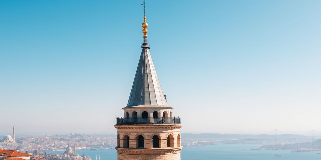 Galata Tower with city and Bosphorus view