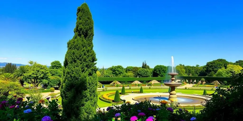 Boboli Gardens with greenery and a fountain